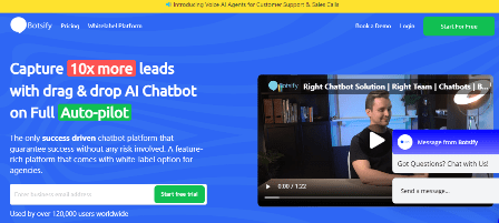 Botsify marketing AI chatbot for lead generation