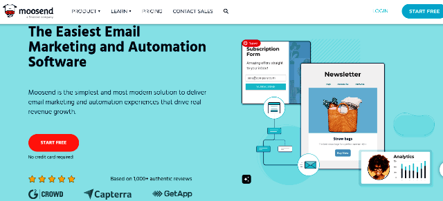 Moosend email marketing software for thriving businesses