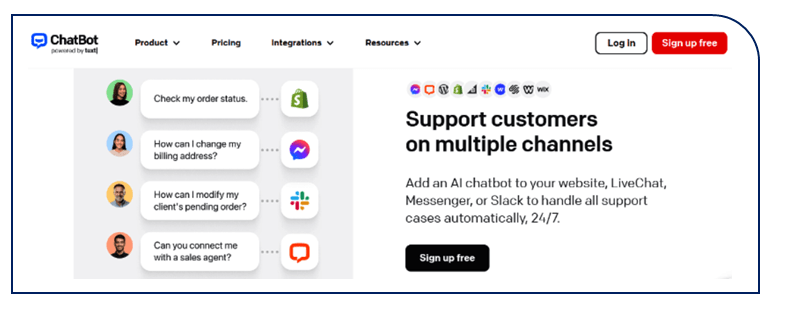 ChatBot Multichannel customer support